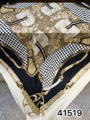 تصویر روسری ابریشم ژاکارد هرمس قواره ۱۴۰ دست‌دوز 