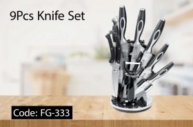 تصویر سرویس کارد آشپزخانه استیل بلر کد 333 (9 پارچه) Beller Steel Kitchen-Knife-Set FG-333 9 Pcs