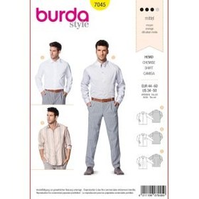 تصویر الگو پیراهن مردانه بوردا استایل کد 7045 سایز 44 تا 60 متد مولر 