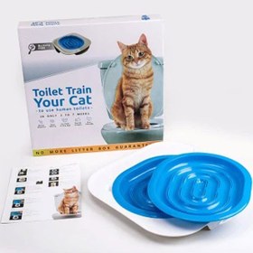 تصویر سرپوش آموزشی توالت فرنگی مخصوص گربه cat toilet cover