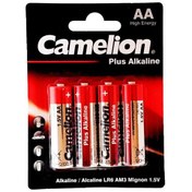 تصویر باتری نیم قلمی کملیون مدل Plus Alkaline بسته 4 عددی Camelion Plus Alkaline AA