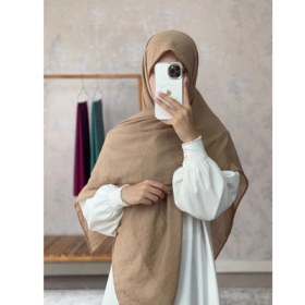 تصویر روسری وال نخی کرم دو 