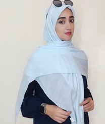 تصویر روسری نخی نگیندار - آبی روشن 