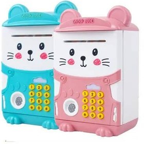 تصویر قلک رمزدار اثر انگشتی مدل LSB6708 طرح گربه 