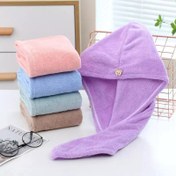 تصویر حوله سر کلاهی میکروفایبر وارداتی Hair Microfibre Towel Cap 