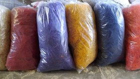 تصویر پوشال رنگی کیسه ای بزرگ تزیینات دکوری -پوشال چوبی سارا 