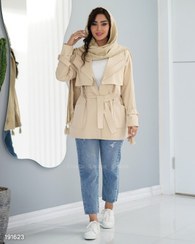 تصویر بارانی زنانه مدل آدینا کتان 