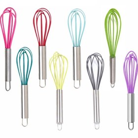 تصویر همزن دستی سیلیکونی دسته استیل Silicone hand mixer with steel handle