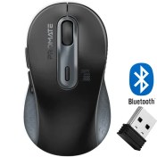 تصویر ماوس بی سیم پرومیت مدل KEN با اتصال دوگانه- مشکی Dual Mode Wireless Optical Mouse with BT & RF Connectivity