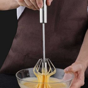 تصویر همزن فشاری استیل چرخشی جنس بسیار عالی جایگزین مناسب برای همزن دستی مخصوص آشپزی و قنادی 