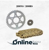تصویر زنجیر موتورسیکلت ست باجاج پولسار 200 NS GOLD SPROCKET SET 1277 GİVİS 