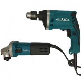 تصویر پک دو قلو دریل و مینی فرز ماکیتا مدل 9555N Makita twin drill pack and mini milling machine