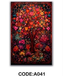 تصویر پادری مخمل طرح باغ بهشت کد A041 