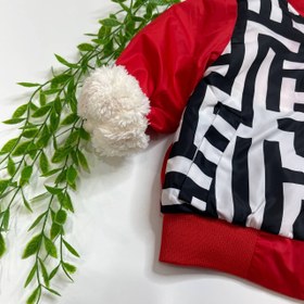 تصویر کاپشن تو خز بچگانه - قرمز / S 