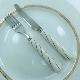 تصویر ست کارد و چنگال میوه خوری یونیک ۱۲ پارچه استیل 