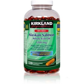 تصویر امگا ۳ کرکلند ۱۲۰۰ mg (۳۲۰ عددی) Kirkland Signature 100% Wild Alaskan Salmon Oil 90 EPA 110 DHA 1200mg - 320 Softgels