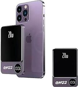 تصویر پاور بانک بی سیم مغناطیسی سریع AMZZ 10000 میلی آمپر ساعت شارژر پورتالبی 20 واتی و USB-C سازگار با سری آیفون 14/13/12 (بنفش) - ارسال 20 روز کاری ا AMZZ Fast Magnetic Wireless Power Bank 10000 mAh 20W Portalbe Charger and USB-C Compatible with iPhone 14/13/12 Series (purple) AMZZ Fast Magnetic Wireless Power Bank 10000 mAh 20W Portalbe Charger and USB-C Compatible with iPhone 14/13/12 Series (purple)