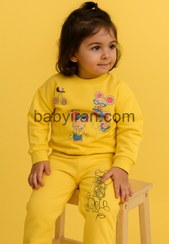 تصویر ست دورس و شلوار دخترانه طرح موش بازیگوش سایز ۱ تا ۶ سال رنگ صورتی، زرد و سبز 