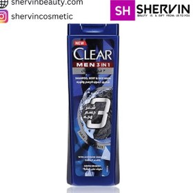 تصویر شامپو ضد شوره کلیر آقایان حاوی زغال فعال 3 در 1 400 میلی لیتر Clear 3 in 1 Active Clean Shampoo 400ml