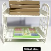 تصویر شلف دو طبقه رومیزی کیوت و پینترستی رنگ سفید 