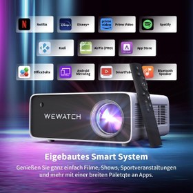 تصویر ویدیوپروژکتور هوشمند اندروید برند WEWATCH V51 PRO 