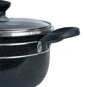 تصویر سرویس قابلمه گرانیتی 8 پارچه طرح چدن اوج 