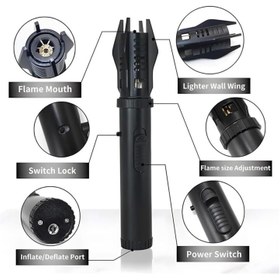 تصویر فندک شعله بلند اتمی توربو طرح لایت سیبر Turbo Jet Flame Torch Lighter with Safety Lock and Glass Breaker