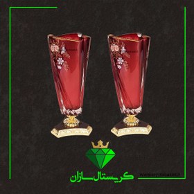 تصویر گلدان کریستال جفتی کد G1174-2 کریستال سازان 