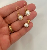 تصویر نیم ست طلا مروارید کد S014 