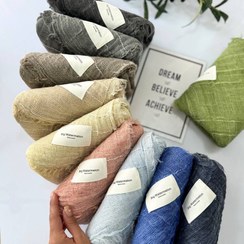 تصویر شال لینن کنفی ۴ طرف ریشه 20641 