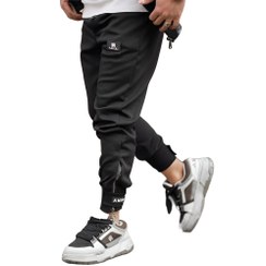 تصویر شلوار اسلش مردانه مشکی طرح دمپا زیپ - X Black men's slash pants with zipper design