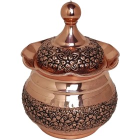 تصویر قندان مسی طرح گلبرگ 