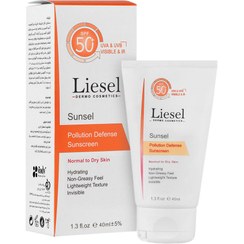 تصویر کرم ضد آفتاب بی رنگ مناسب برای پوست نرمال و خشک SPF50 لایسل 40 میلی لیتر Sunsel Sunscreen dry to normal Skin Cream SPF50 40 ml