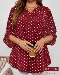 تصویر شومیز زنانه نخی خال ریز مجلسی 