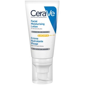 تصویر لوسیون مرطوب کننده صورت CeraVe AM SPF 25 حجم 92 میل CeraVe AM Facial Moisturising Lotion SPF 25 for Normal to Dry Skin 92ml NEW