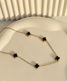 تصویر ست ونکلیف - طلایی مشکی - انگشتر 