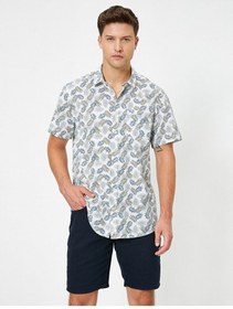 تصویر پیراهن طرح هاوایی تابستانی مردانه کوتون 