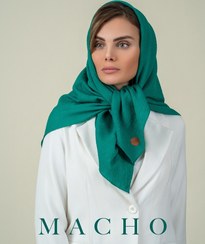 تصویر روسری نخ پنبه ترک ماچو طرح Madame Polo کد 3149 