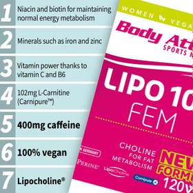 تصویر چربی سوز لیپو 100 زنانه 120 کپسول بادی اتک BODY ATTACK LIPO 100 FEM 120 Caps