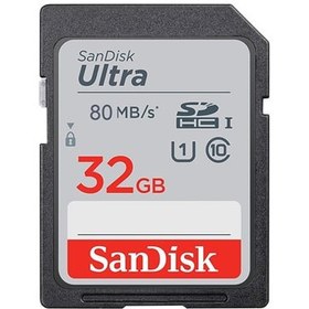 تصویر کارت حافظه SDHC مدل Ultra کلاس 10 استاندارد UHS-I U1 سرعت 80MBps ظرفیت 32 گیگابایت 