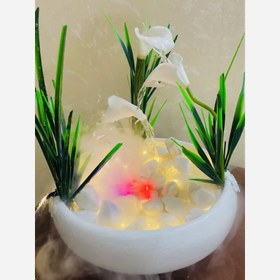 تصویر آبنما دکوری گل با مه ساز 