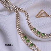 تصویر بند سوتین مجلسی نگین‌دار 