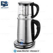 تصویر چای ساز دو طبقه 2000 وات 2.8 لیتری کتری استیل پنل دیجیتال یونیک مدل Unique RAW 4062 روهمی 