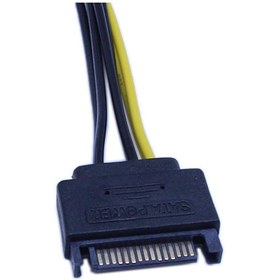 تصویر کابل تبدیل برق ساتا به 8 پین و 6 پین گرافیک 15-Pin SATA Male to 8 Pin (6+2 Pin)