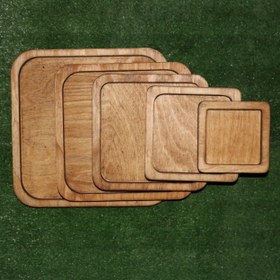 تصویر سینی سرو پذیرایی پنج عددی طرح مربع 