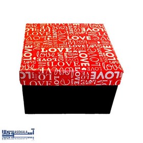 تصویر جعبه کادویی رنگ قرمز و مشکی کد 4 