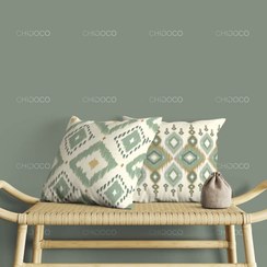 تصویر کوسن مبل ست ۴ عددی کد PS105 کرمی سبز 