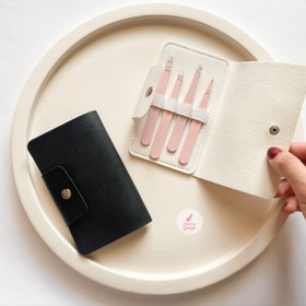 تصویر پک 4 تایی موچین با کیف چرمی 