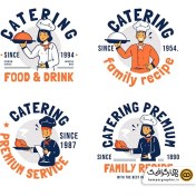 تصویر دانلود مجموعه وکتور لوگو سرآشپز رستوران 