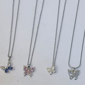 تصویر گردنبند پروانه دخترانه استیل 